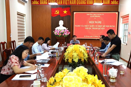 Thường trực Đảng ủy xã Kỳ Khang hội nghị nghe và cho ý kiến về một số nội dung quan trọng 