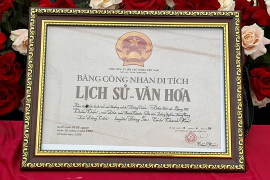 Họ Thiều xã Kỳ Khang đón nhận bằng xếp hạng di tích lịch sử cấp Quốc gia