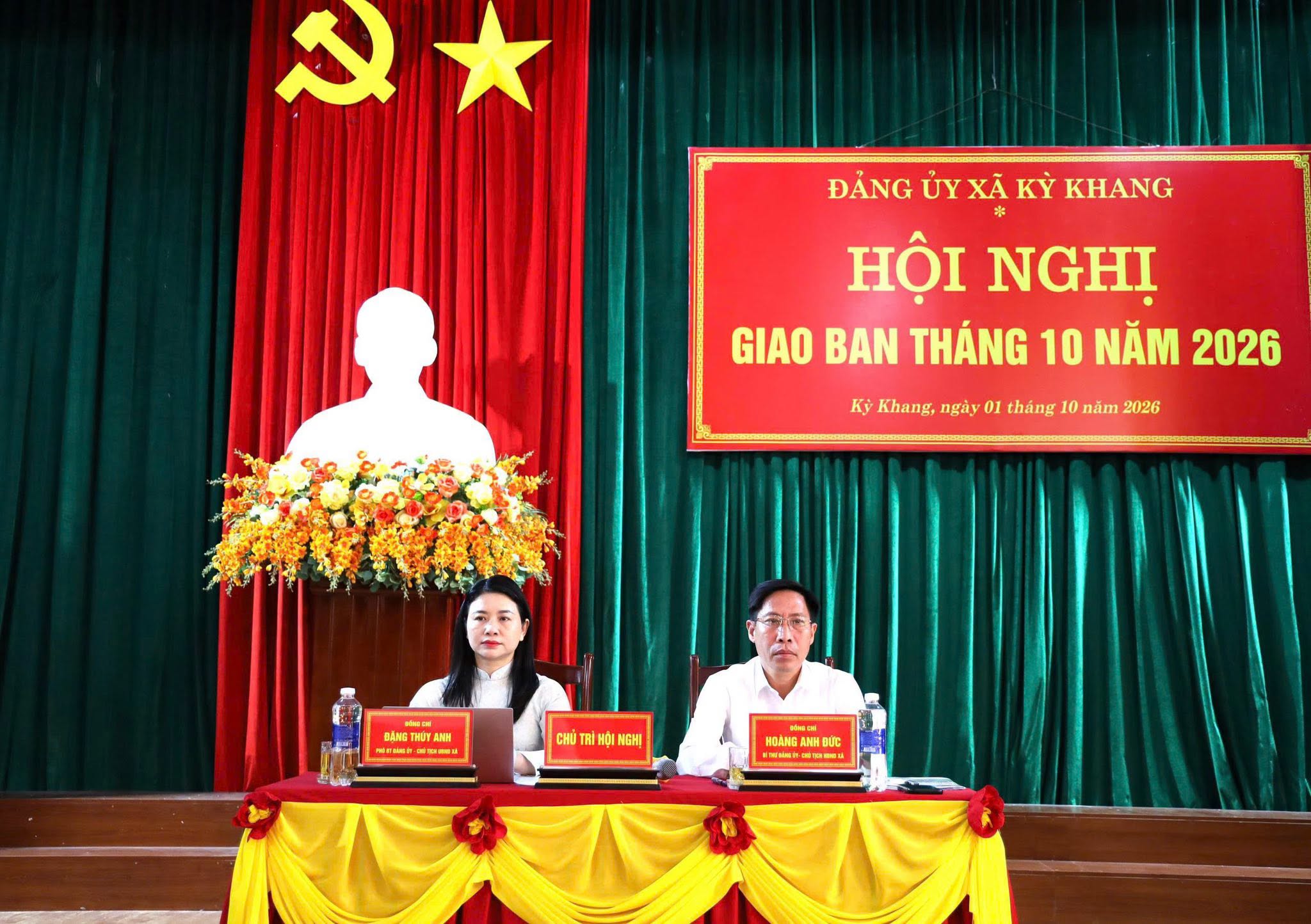 Đảng ủy xă Kỳ Khang giao ban đánh giá nhiệm vụ tháng 9, triển khai nhiệm vụ tháng 10