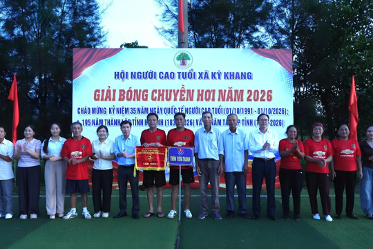Hội Người cao tuổi xã Kỳ Khang tổ chức thành công Giải bóng chuyền hơi năm 2026