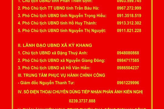 Đường dây nóng: Tiếp nhận thông tin, phản ánh kiến nghị của người dân, doanh nghiệp trong giải quyết thủ tục hành chính