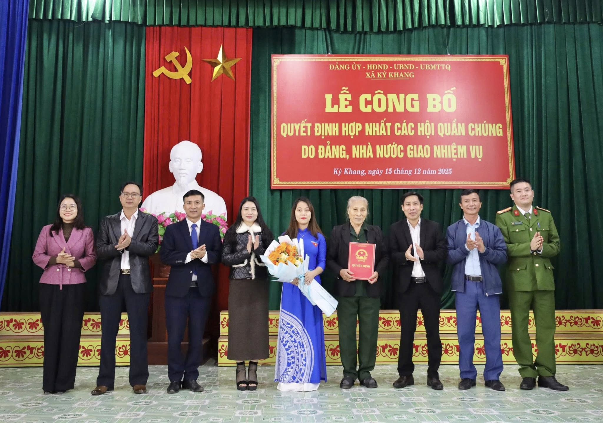 Lễ công bố quyết định hợp nhất các hội quần chúng xã Kỳ Khang